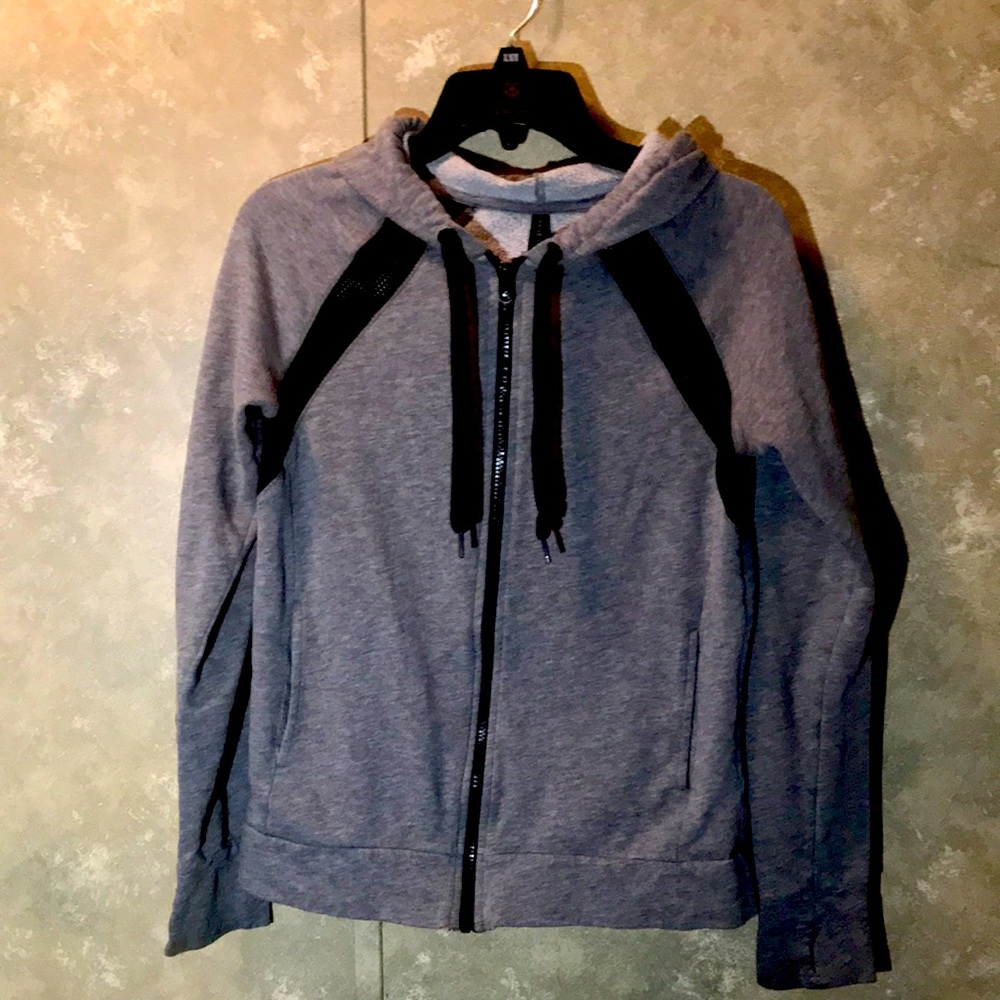 Grey Zip Up Jacket w/ Hoodie